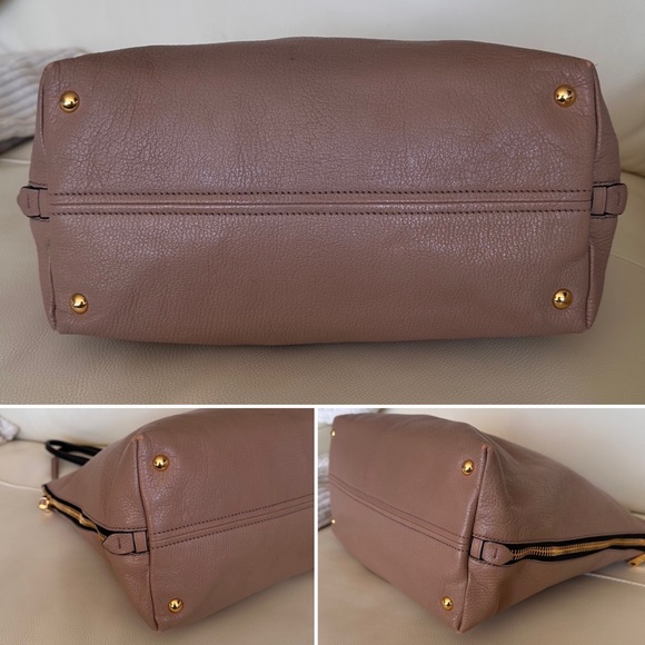 Miu Miu expandable shoulder bag 2 tone leather large tote for work/travel #H137c - Picture 5 of 10